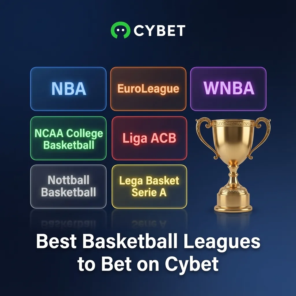 Cybet basketball betting interface showing NBA, WNBA, NCAA, EuroLeague, FIBA and domestic leagues in one menu