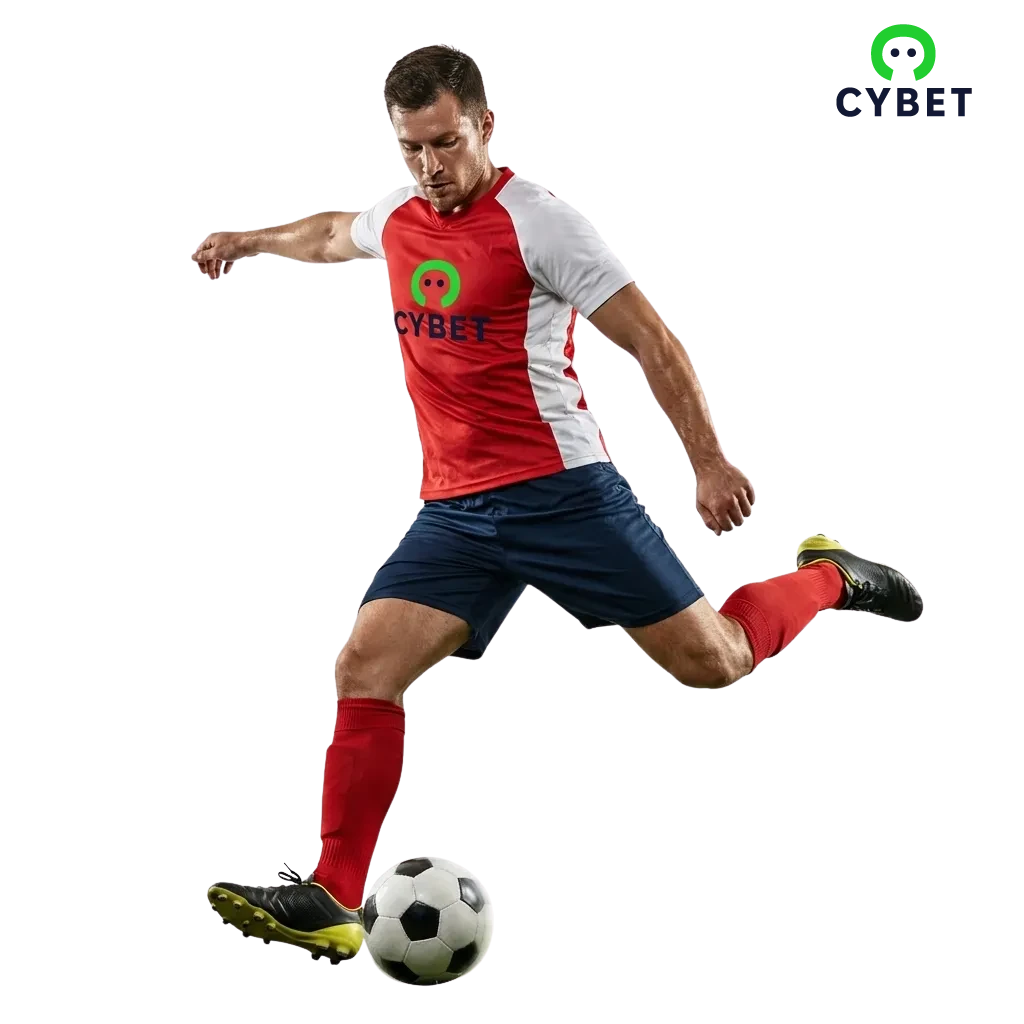 Cybet Football online betting in the US, showing match odds, bet options, and a 100% bonus plus 50 free spins offer