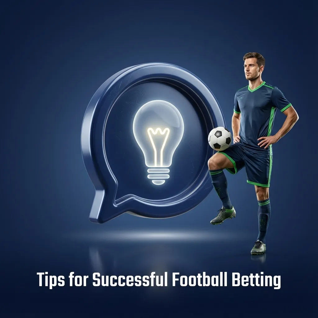Infographic titled “Tips for Successful Football Betting” with icons and brief pointers on research, discipline, and bankroll limits.