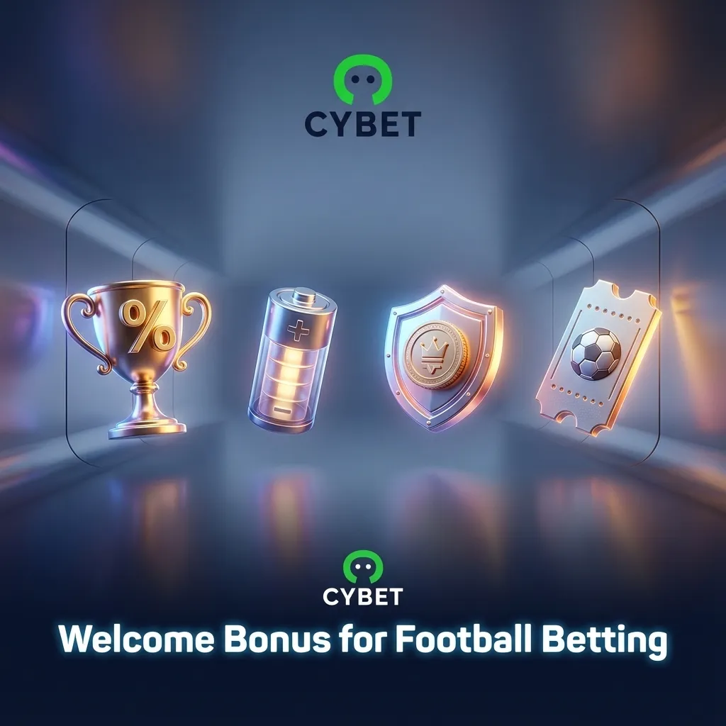 Digital banner for Cybet Football welcome bonus: 100% up to 500 USDT plus 50 Free Spins for new betting users