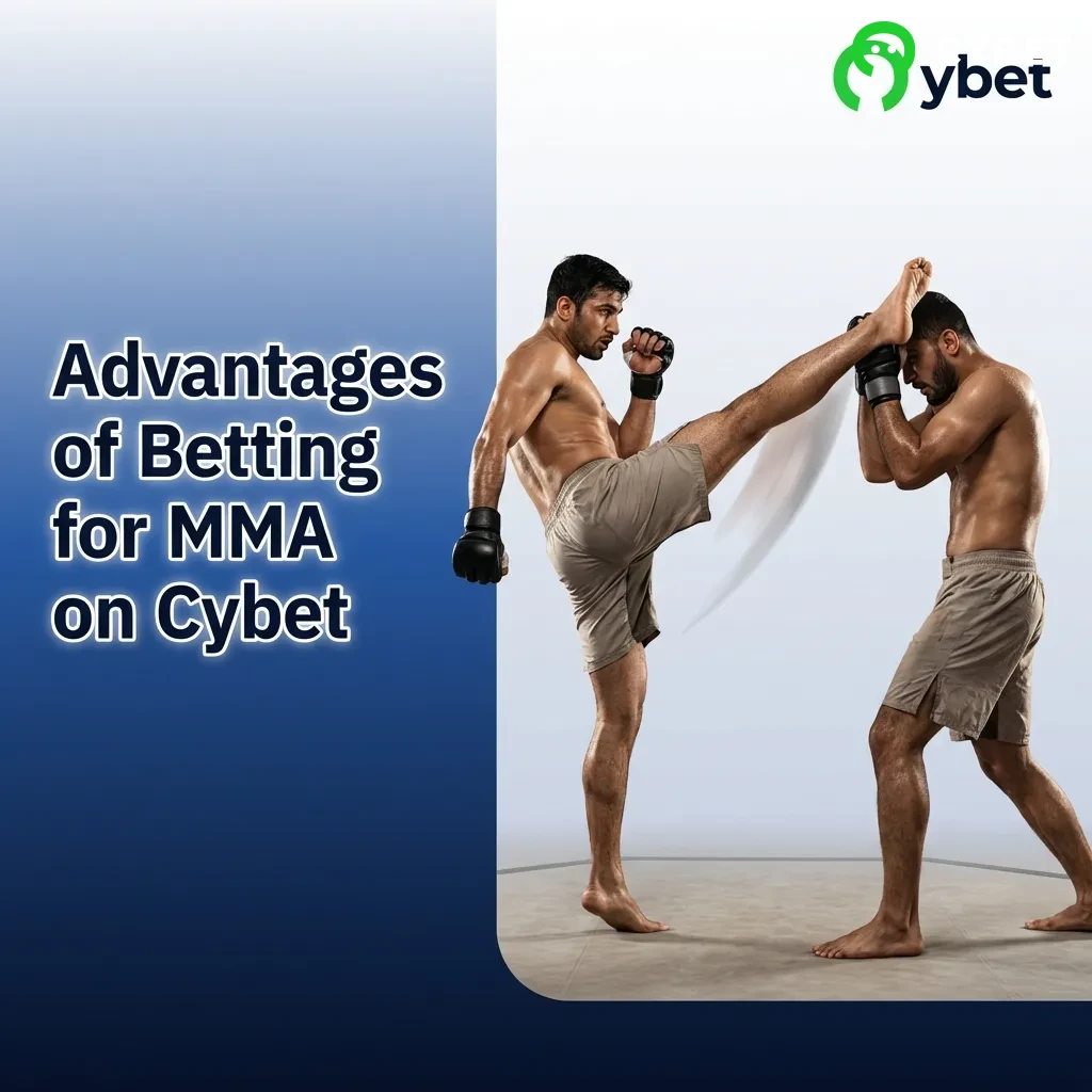 MMA betting interface showing live odds, fight outcomes, round predictions, and parlay options on Cybet platform