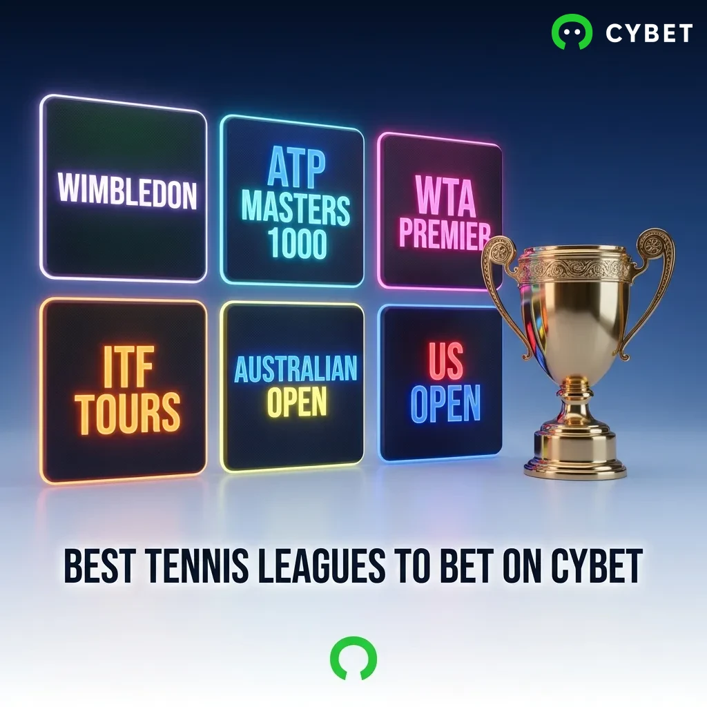Tennis betting markets on Cybet showing Grand Slam tournaments and ATP/WTA events with odds and match options