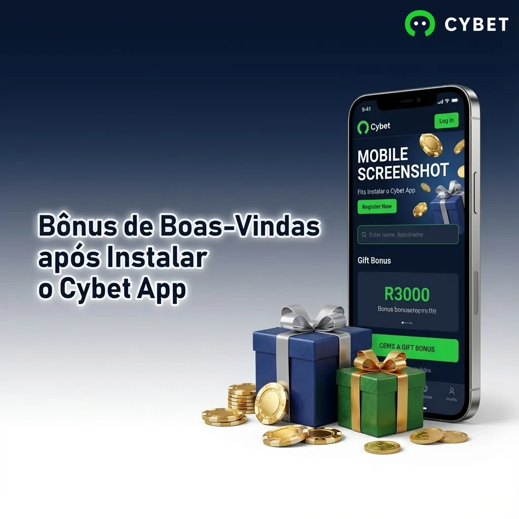 Cybet mobile app welcome bonus showing 100% up to 500 USDT plus 50 free spins for new users on smartphone screen