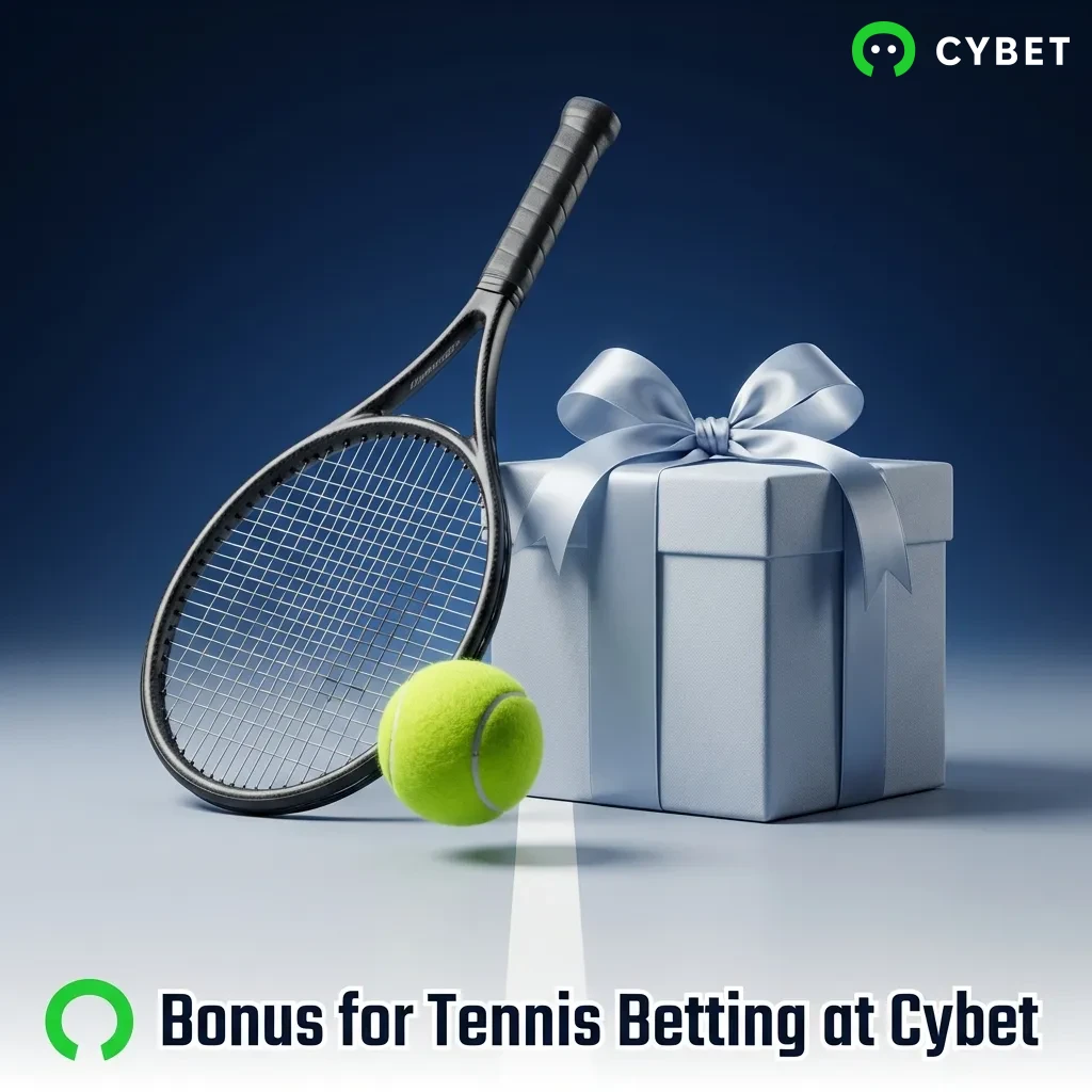Cybet tennis betting welcome bonus offer showing 100% match up to ₹10,000 for new users with sports betting options