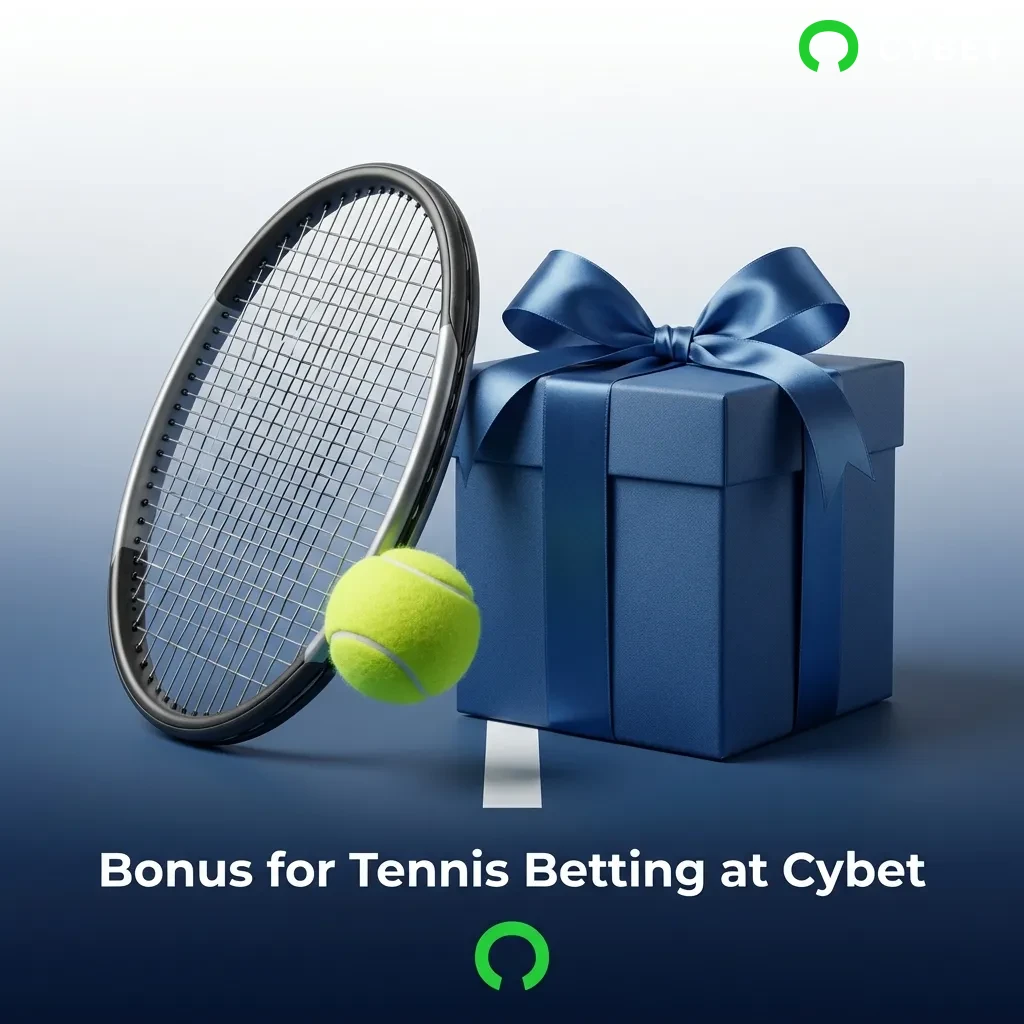 Tennis betting welcome bonus at Cybet with deposit match and rollover requirements for new users