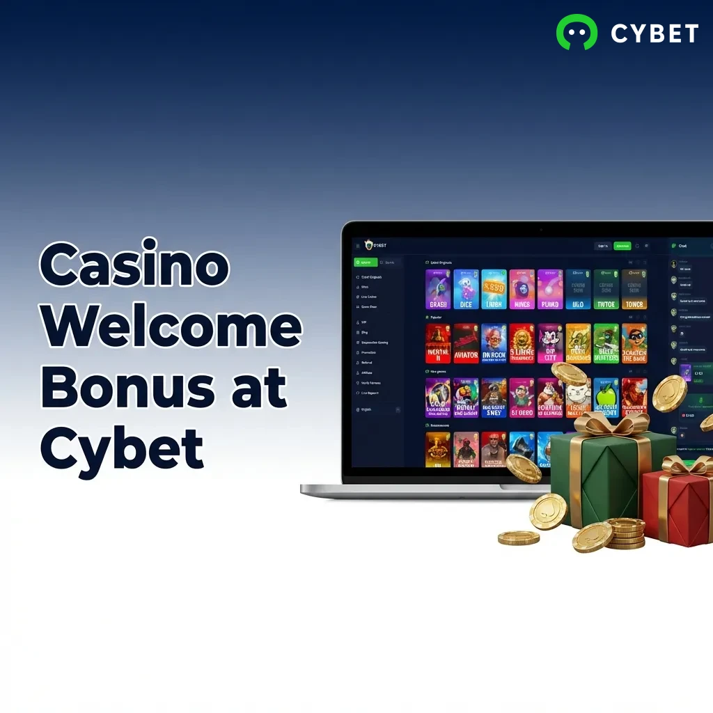 Cybet casino welcome bonus offer showing 100% match up to 500 USDT plus 50 free spins for new Canadian players