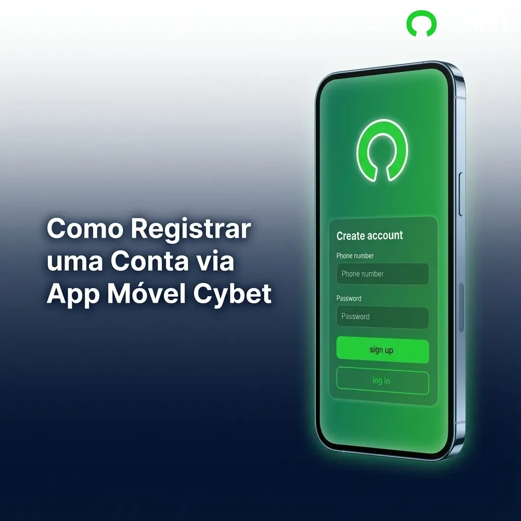 Step-by-step guide showing mobile app registration process for Cybet account creation on smartphone screen