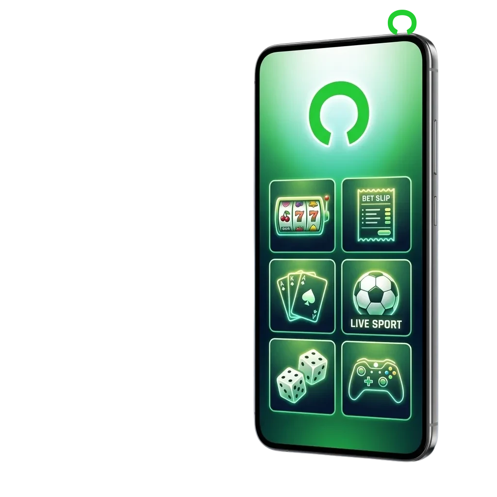 Cybet Android app interface showing sports betting and casino games access on mobile device