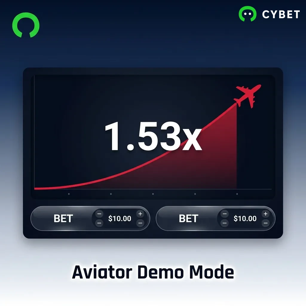 Aviator game demo mode interface showing virtual credits, auto bet features, and multiplier system for risk-free practice