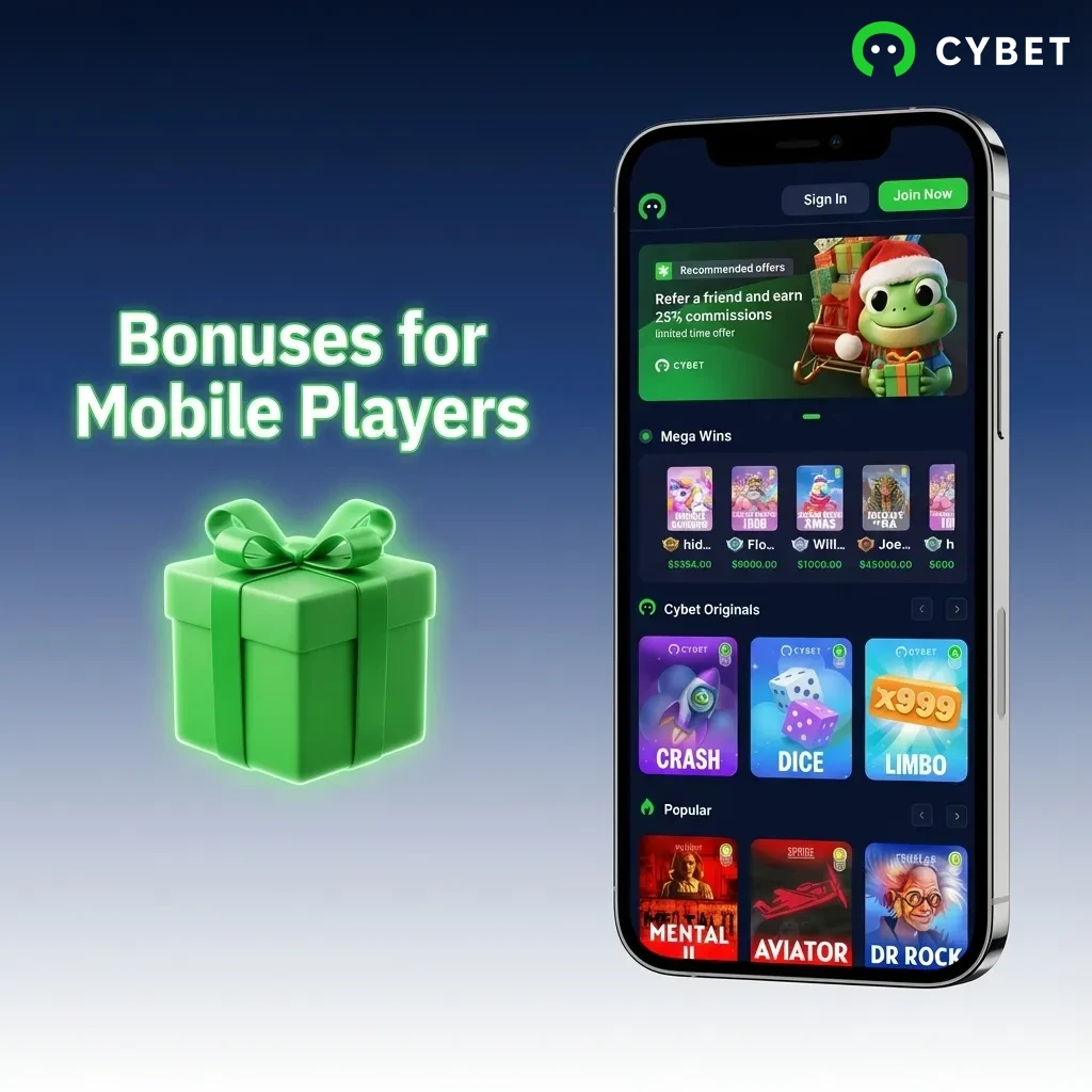 Mobile casino and sports betting bonus offers including welcome deposit match, reload bonus, and free bet promotions