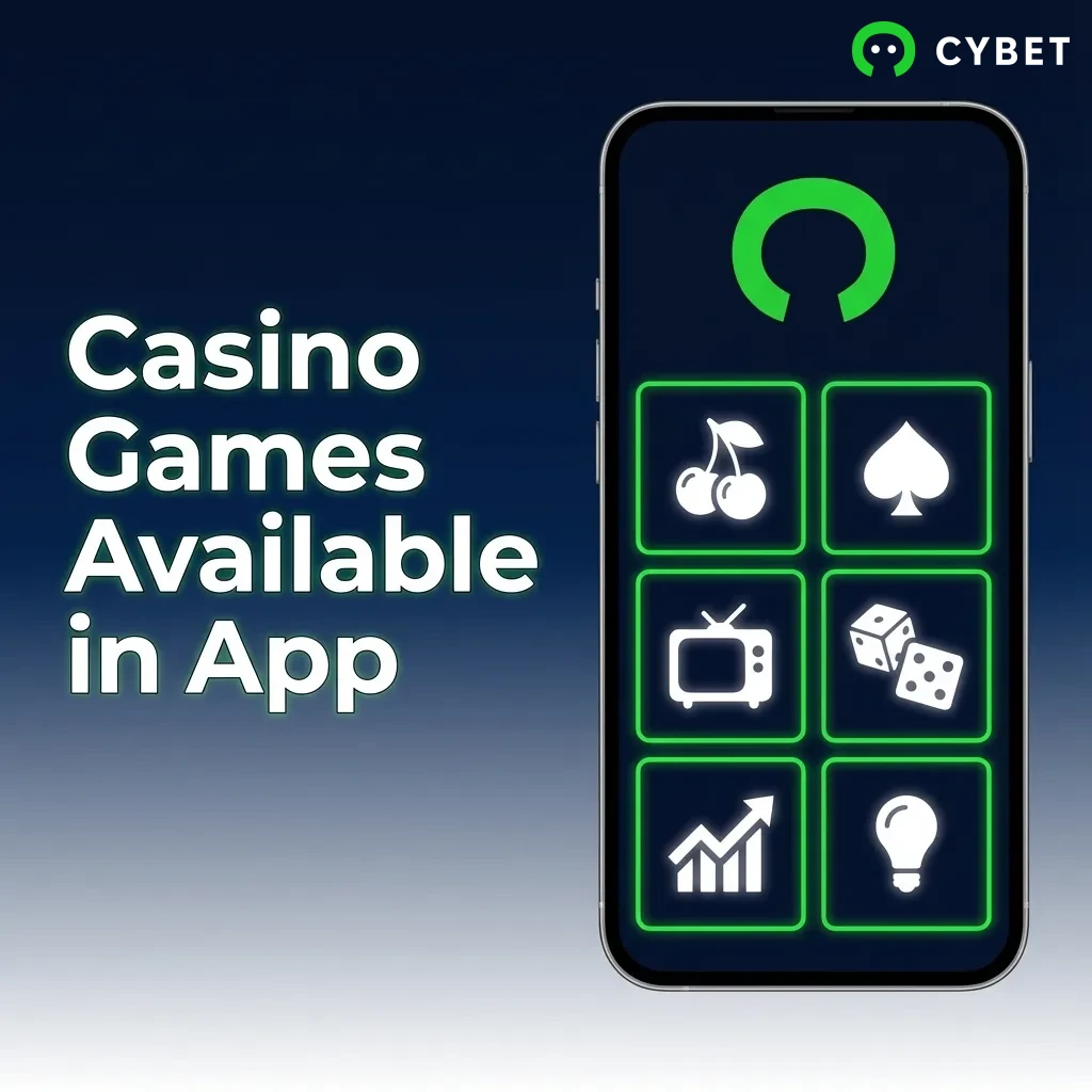 Smartphone displaying Cybet casino app interface with slot games and live dealer tables from Pragmatic Play and Evolution Gaming