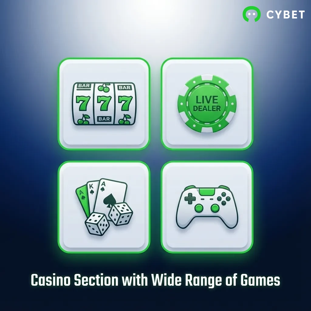 Casino game collection showing slots, table games, cards, crash games, and live game shows from top providers