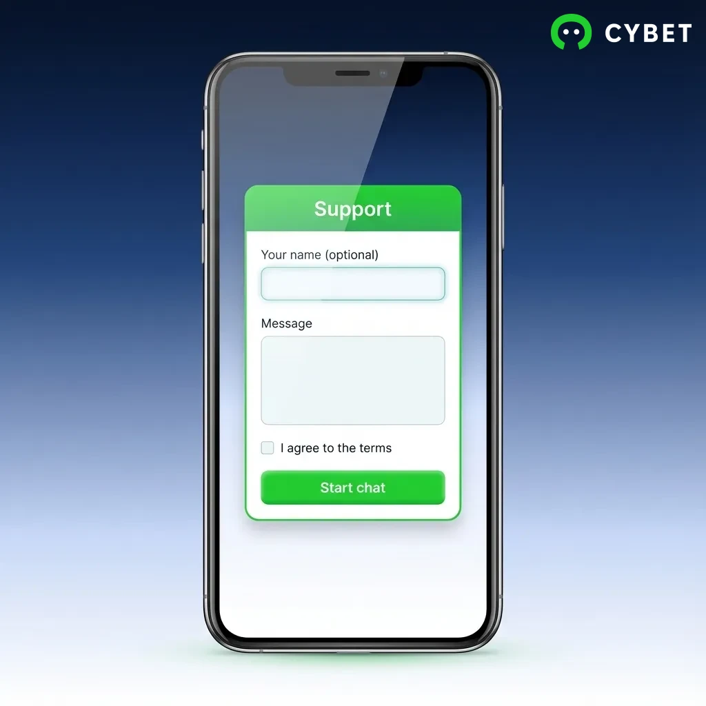 Tela de login do app móvel Cybet mostrando campos de e-mail e senha com botão de entrada e opção biométrica