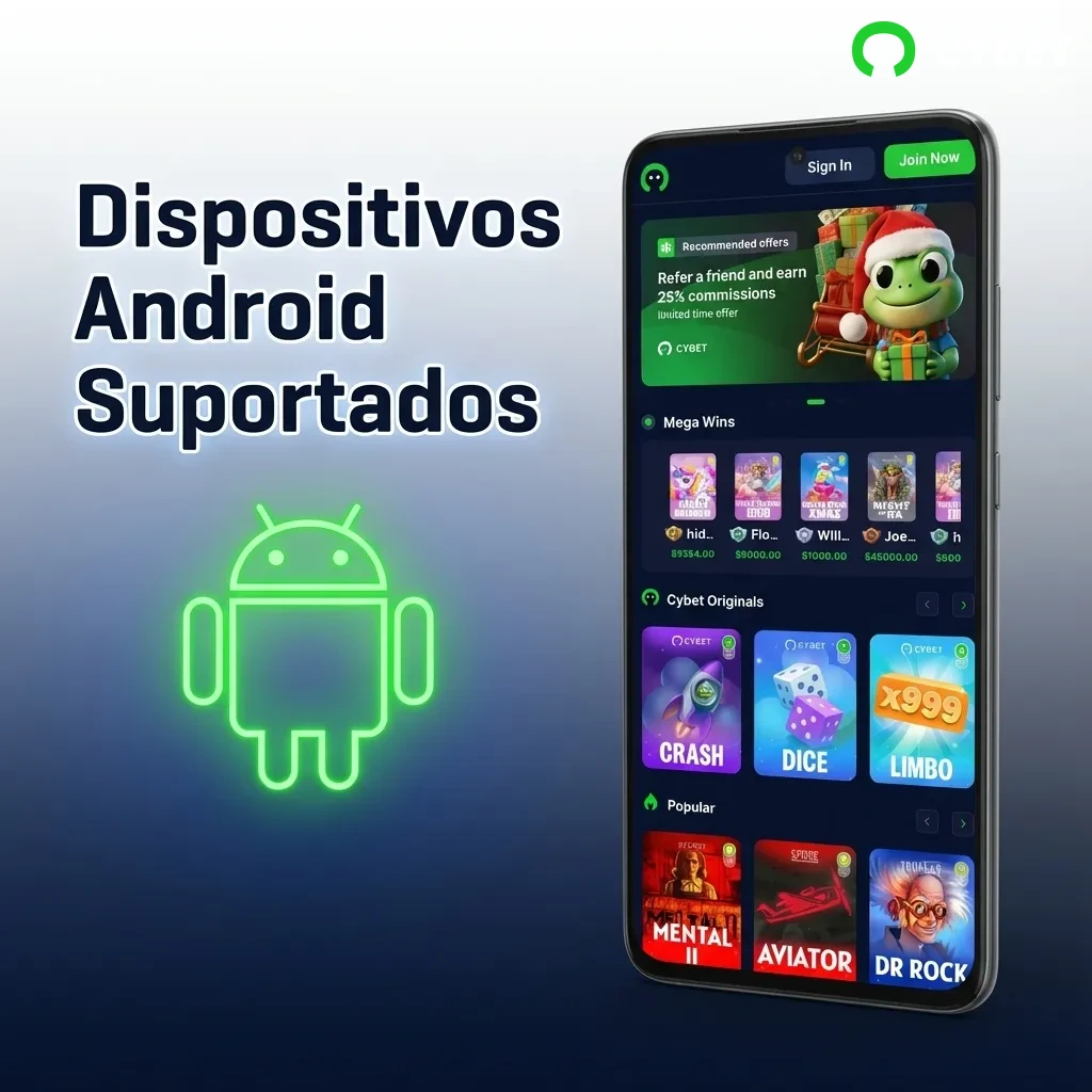 Cybet web version compatible with various Android devices including Samsung, Xiaomi, Motorola, and Google Pixel models.