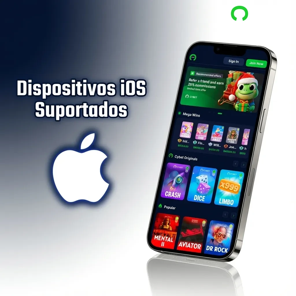 Cybet app running on modern Apple devices including iPhones and iPads displaying compatibility across multiple models