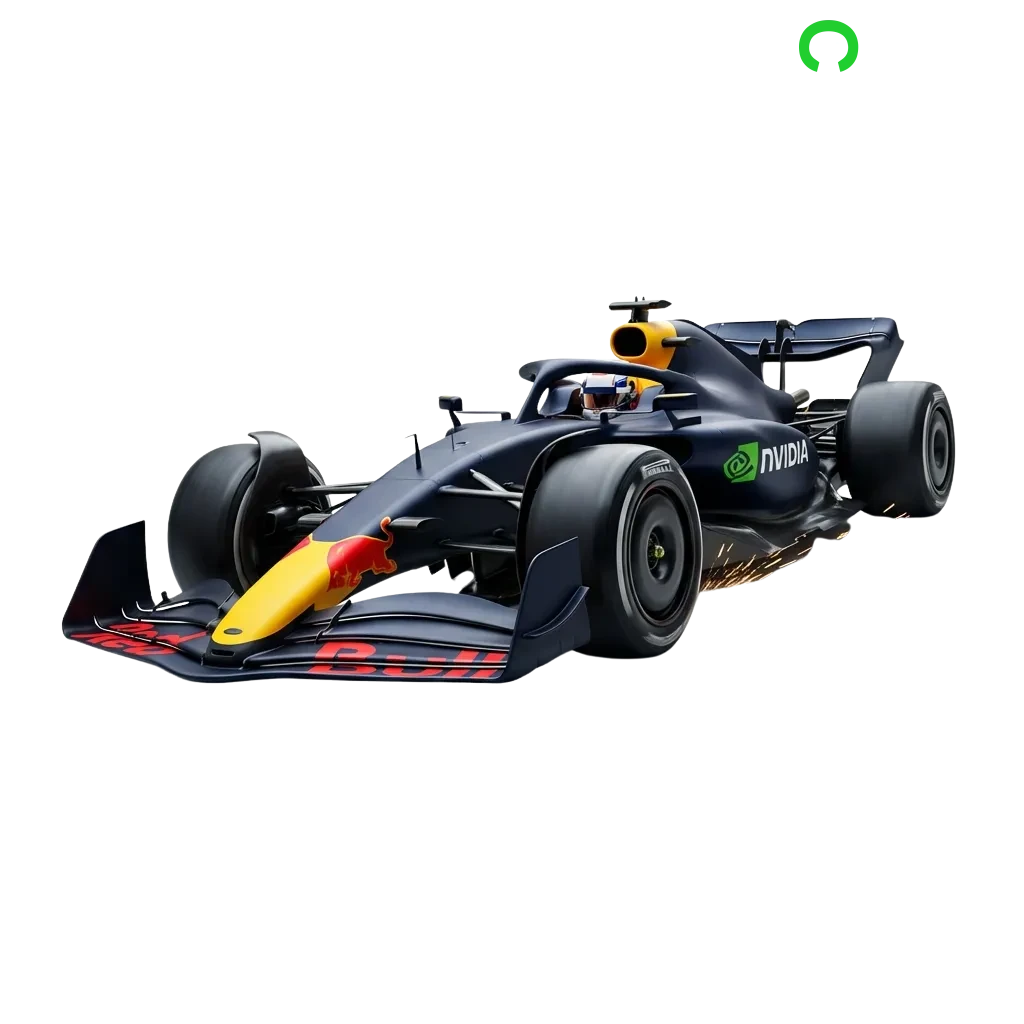 Formula 1 racing car speeding on track with Cybet betting odds display for Grand Prix events and driver matchups