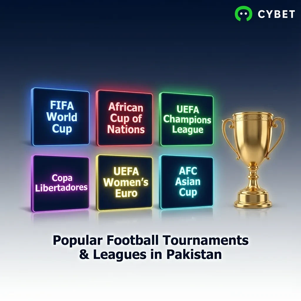 Pakistani bettors wagering on major football leagues including Premier League, Champions League, and international tournaments