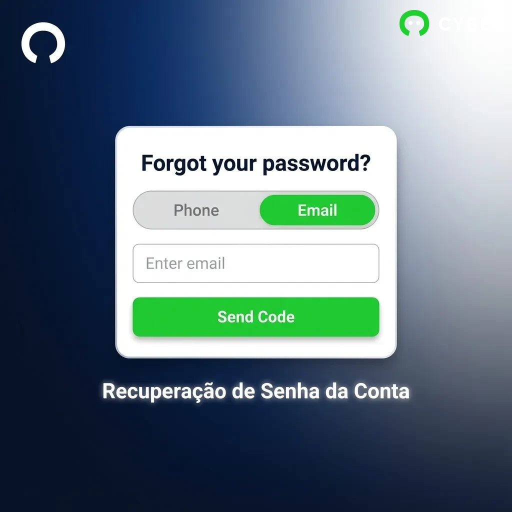 Tela de recuperação de senha mostrando campo de e-mail e botão para redefinir senha da conta