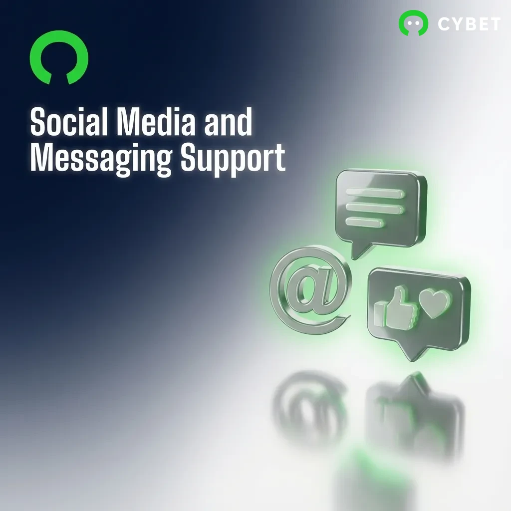 Customer support through social media platforms including WhatsApp, Telegram, Facebook Messenger, and Twitter with response times