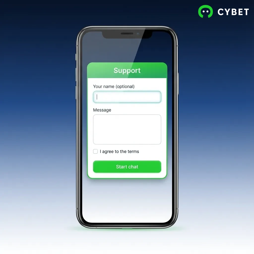 Equipe de suporte Cybet disponível 24/7 via chat ao vivo, e-mail e FAQ para resolver dúvidas e problemas técnicos.