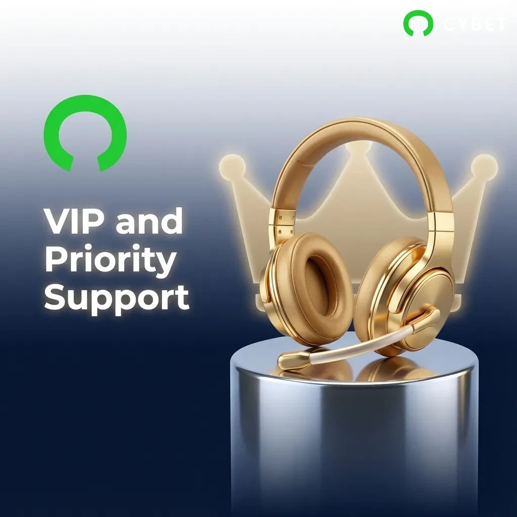 VIP support graphic showing dedicated assistance channels, tier levels, and premium services for high-level players