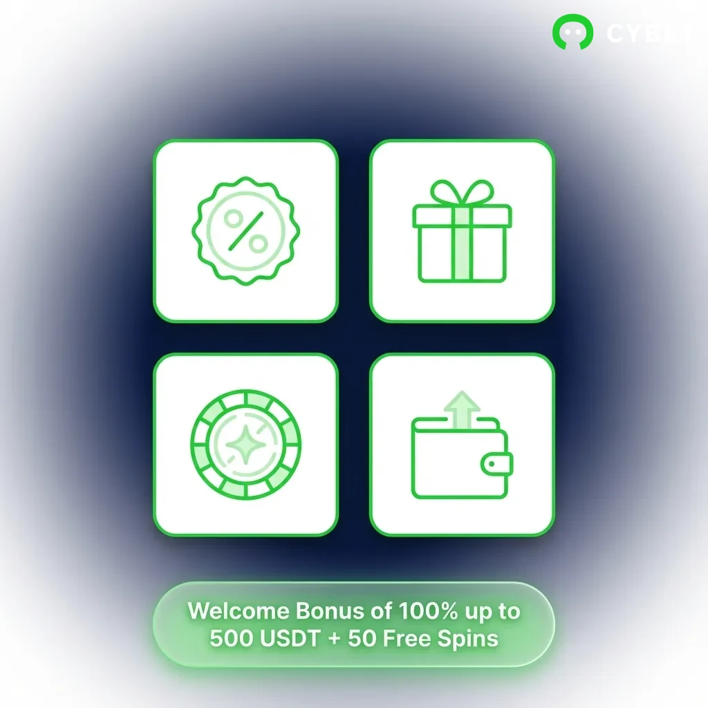 100% welcome bonus up to 500 USDT plus 50 free spins on Book of Dead slot for new US players