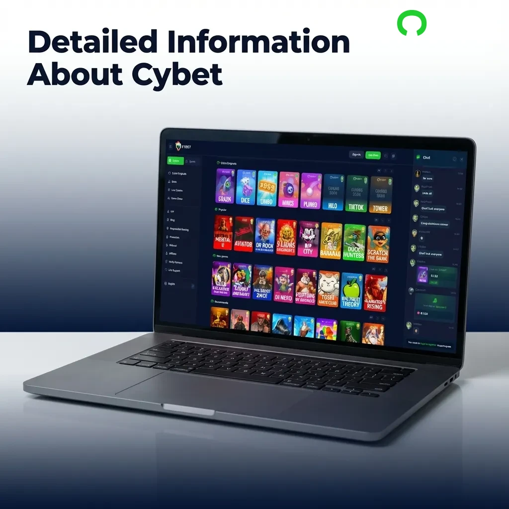 Cybet platform interface showing sportsbook, casino games, and secure account features on mobile and desktop devices