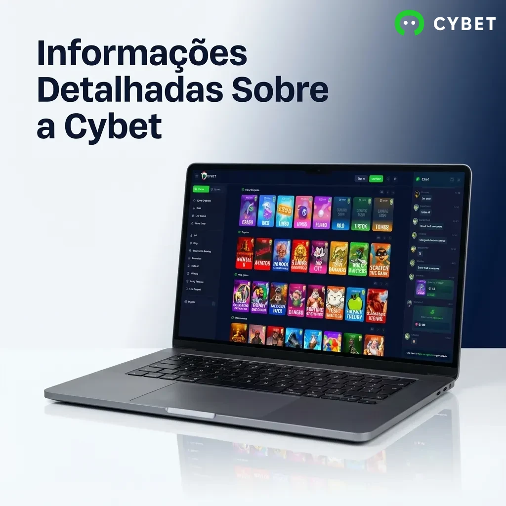 Plataforma Cybet mostrando apostas esportivas, jogos de cassino e recursos de segurança para usuários brasileiros