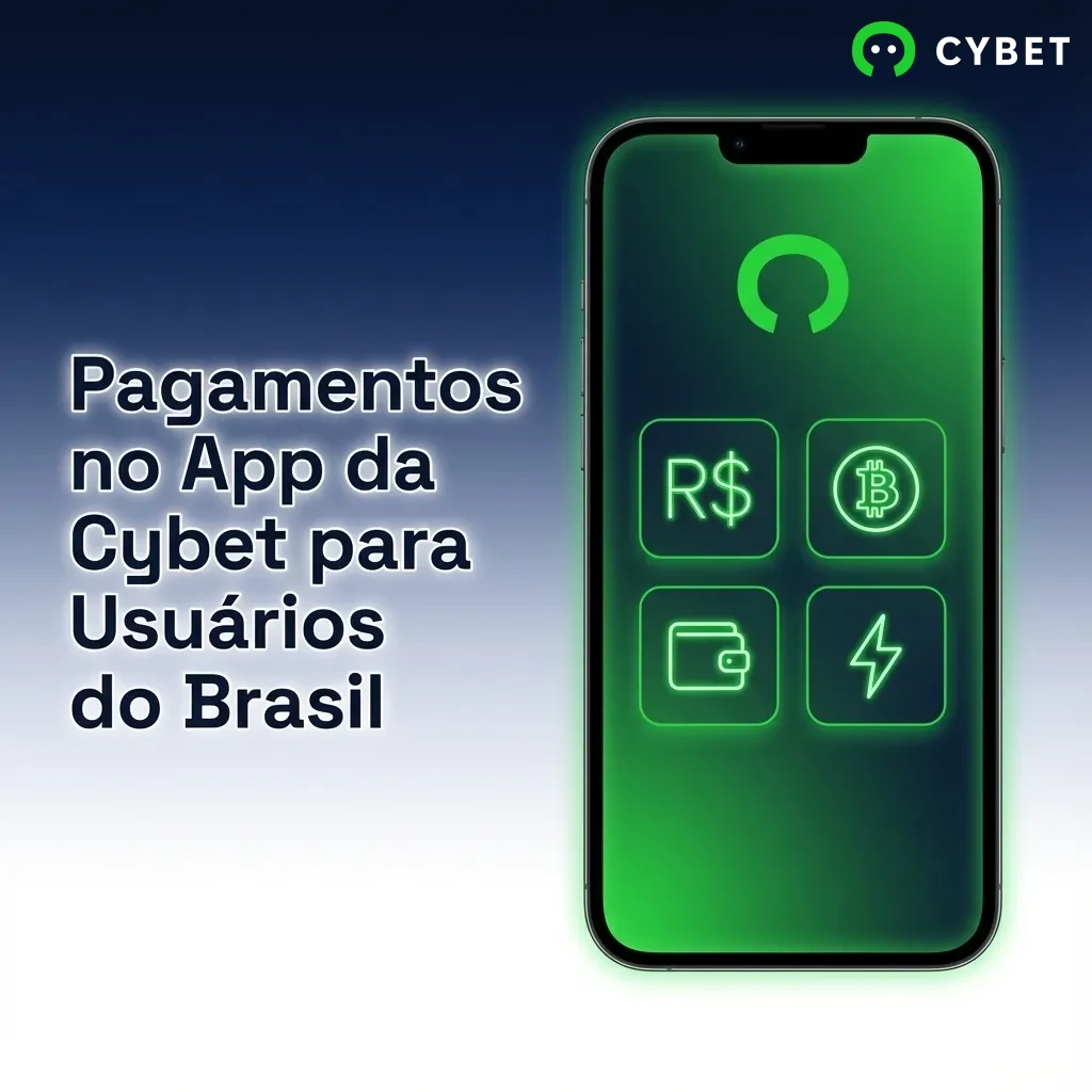 Cybet app displaying cryptocurrency payment options including USDT, Bitcoin, Ethereum for Brazilian users