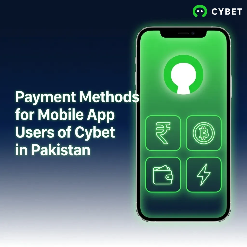 Cybet Pakistan mobile app payment options including Easypaisa, JazzCash, bank transfer, cards, and crypto methods