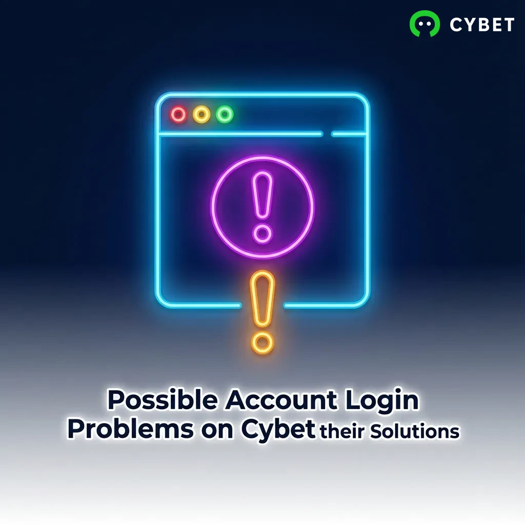 Troubleshooting guide showing common Cybet login problems and their solutions in a table format