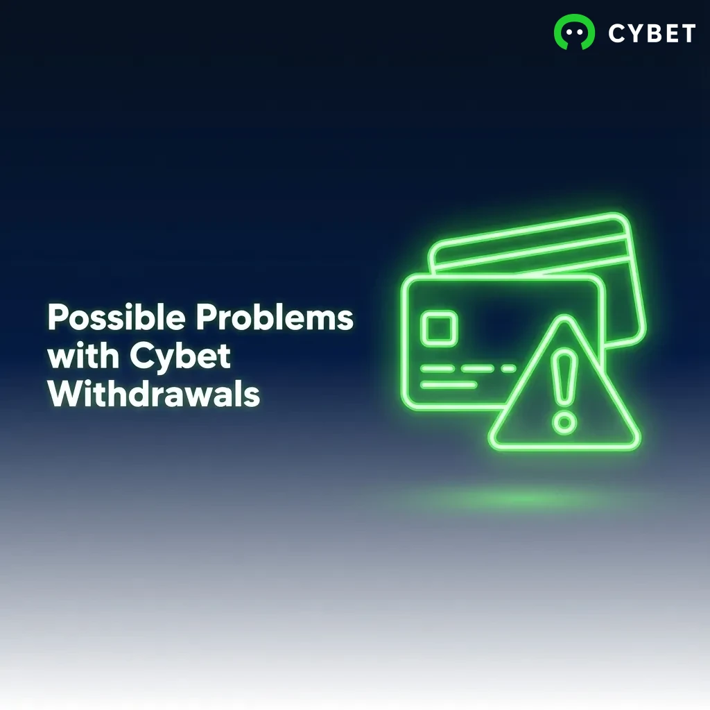 Troubleshooting guide showing common Cybet withdrawal problems including verification, wallet errors, and wagering requirements.