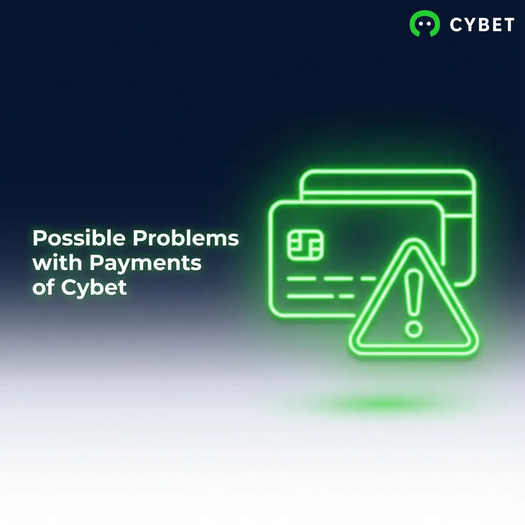 Troubleshooting guide showing common Cybet payment problems including deposits, withdrawals, network errors, and verification issues.