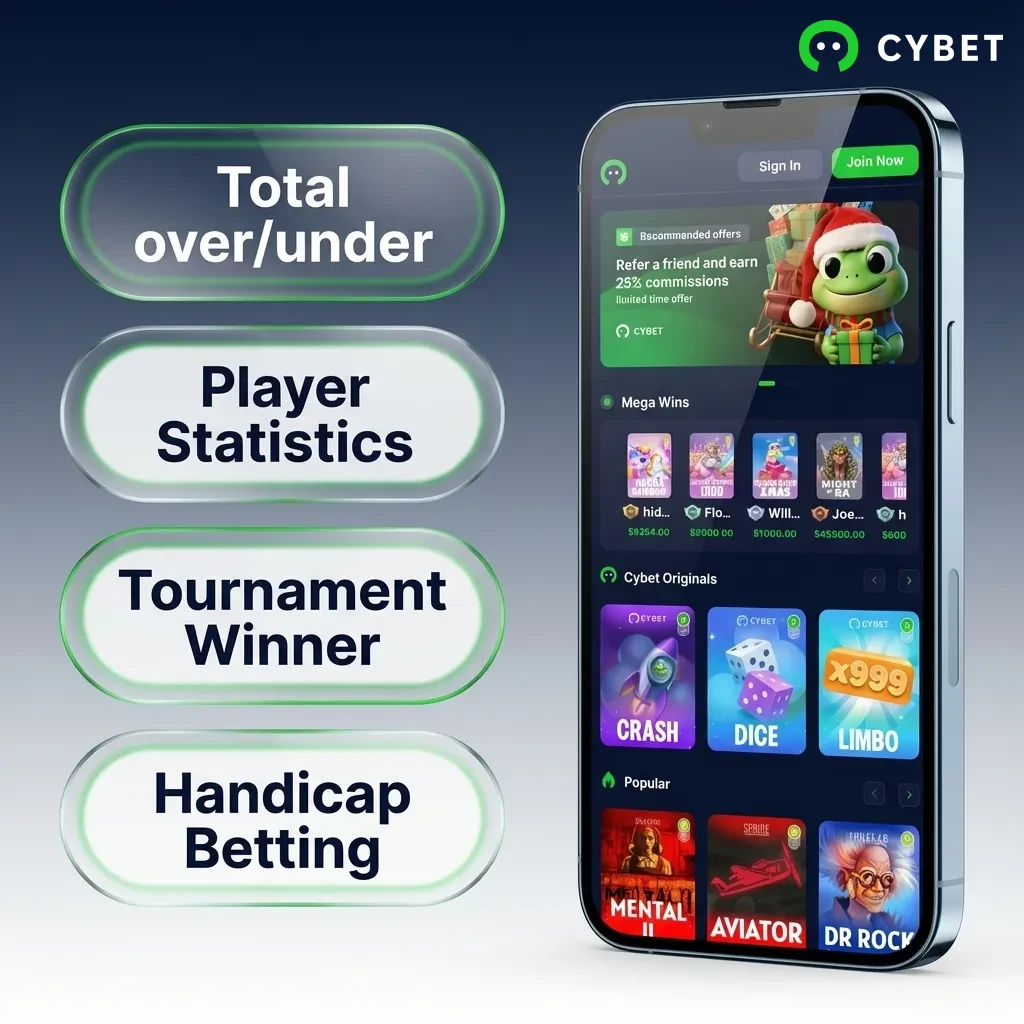 Cybet app interface showing various betting types: simple, accumulator, system, live, and Asian handicap betting options