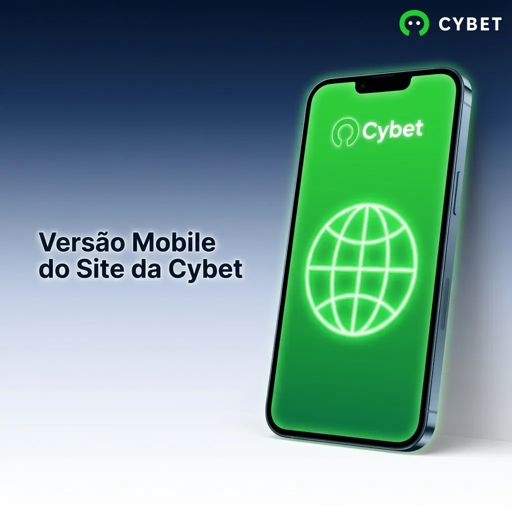Smartphone exibindo a versão mobile otimizada do site da Cybet com opções de apostas e cassino