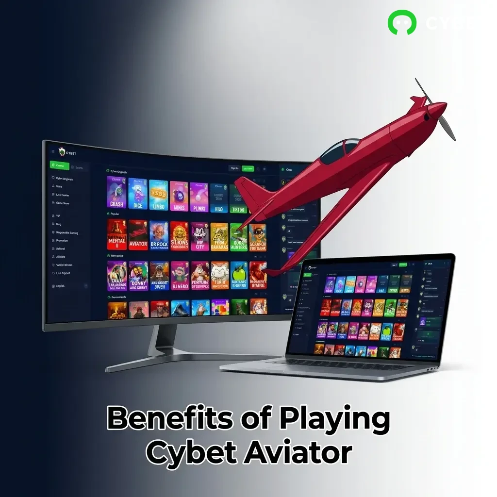 Benefits of playing Cybet Aviator including 97% RTP, provably fair gameplay, welcome bonus, and mobile access