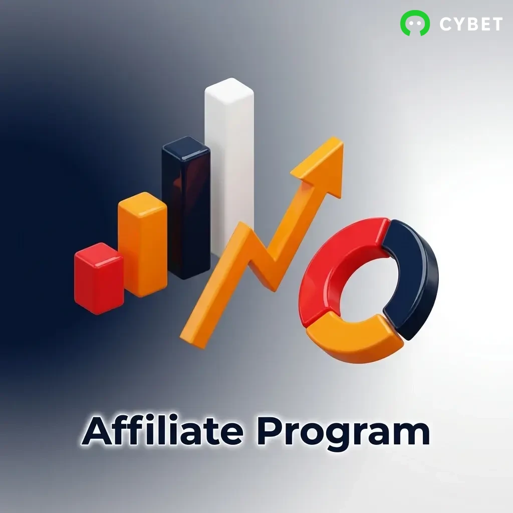 Cybet affiliate program dashboard showing commission structure and revenue share details for referring new players