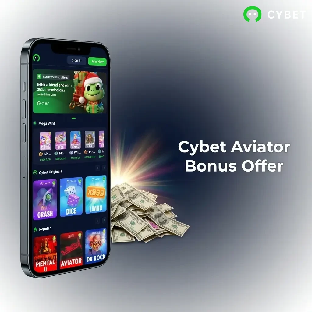 Cybet Aviator welcome bonus offering 100% match up to 500 USDT plus 50 Free Spins for new players