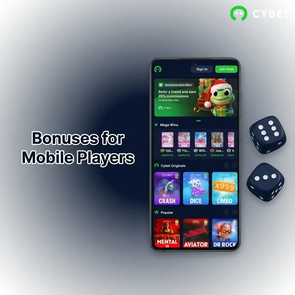 Mobile player bonuses including welcome deposit match, free spins up to 500 USDT, and free bet credits for Indian users