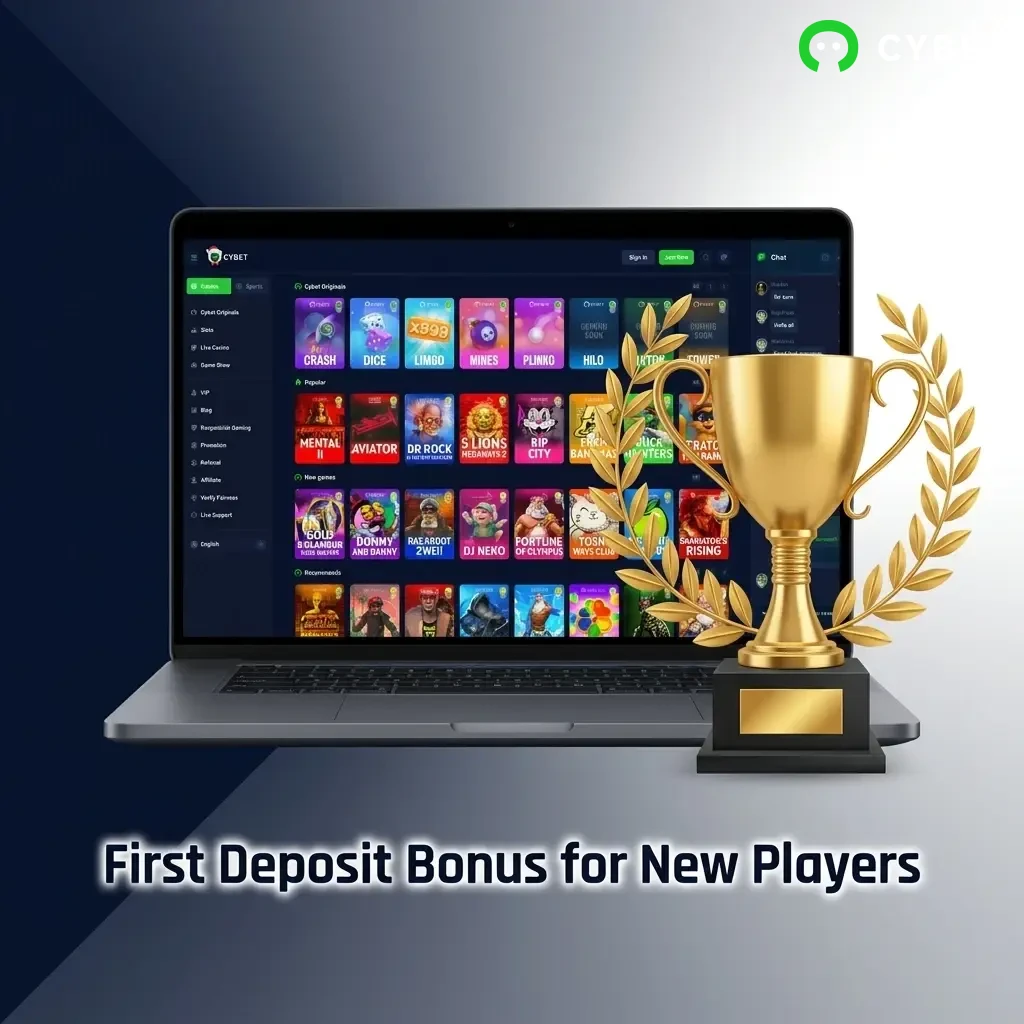 Cybet first deposit bonus 100% match up to 500 USDT plus 50 Free Spins for new players in India