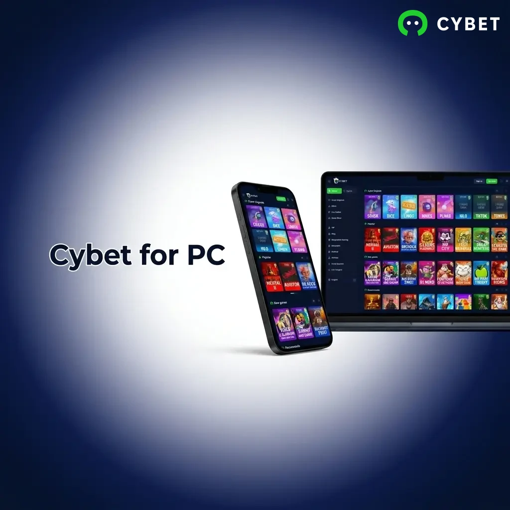 Cybet PC browser access showing casino and sportsbook platform on desktop without app installation required