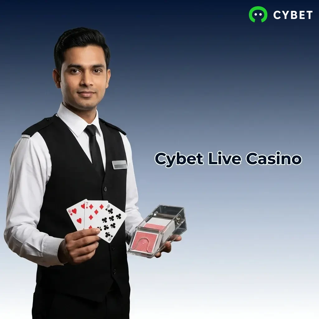 Cybet live casino with real HD dealers streaming roulette, blackjack, baccarat, Teen Patti and game shows