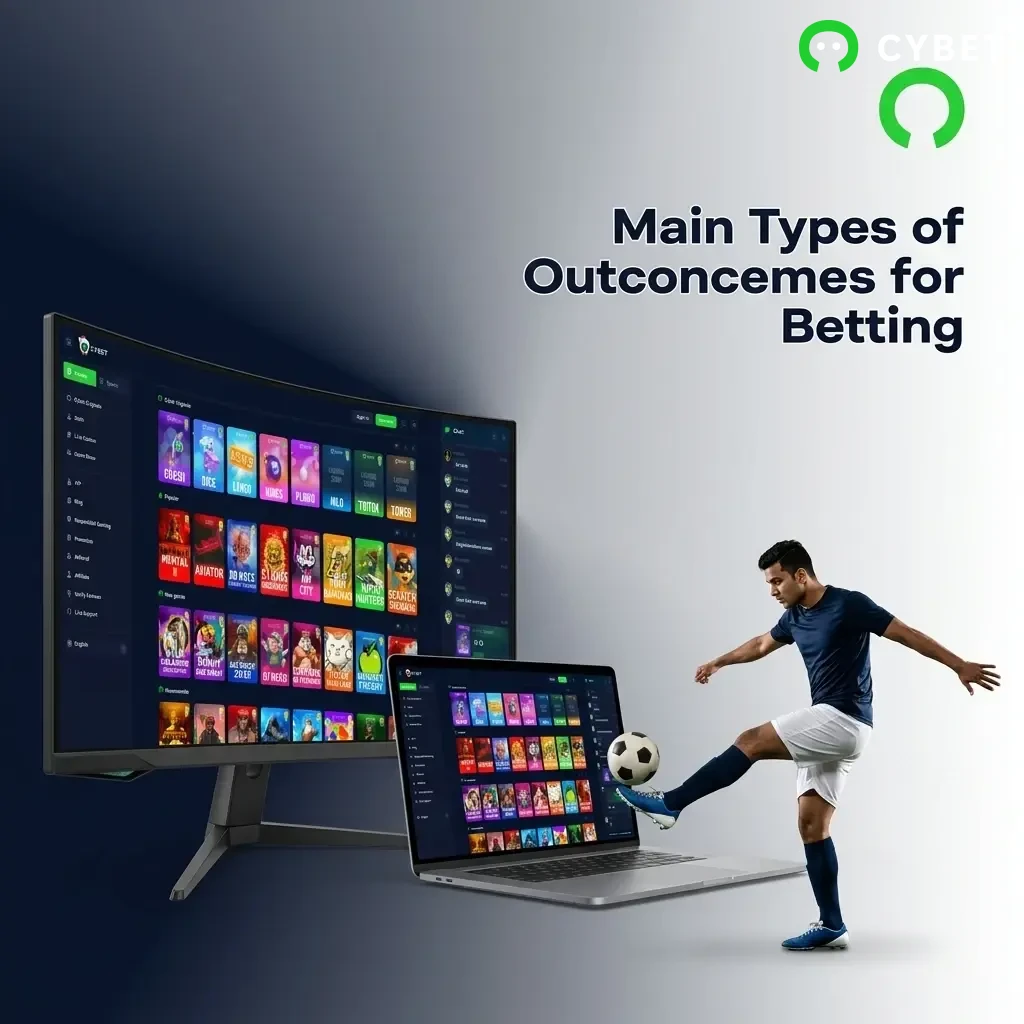 Main types of betting outcomes including 1X2, Double Chance, BTTS, Over/Under, and Handicap explained