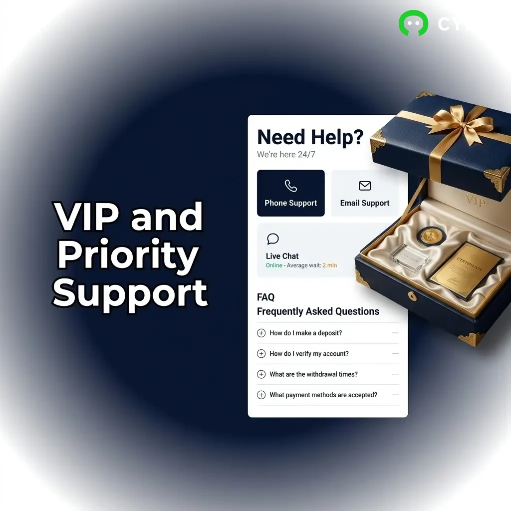 VIP and priority support at Cybet offering dedicated account managers, faster response times, and exclusive player assistance