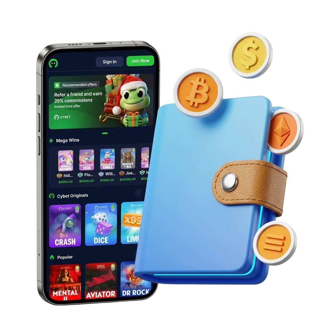 Cybet withdrawal methods in India showing crypto options like BTC, ETH, USDT with limits from 5 to 50,000 USDT