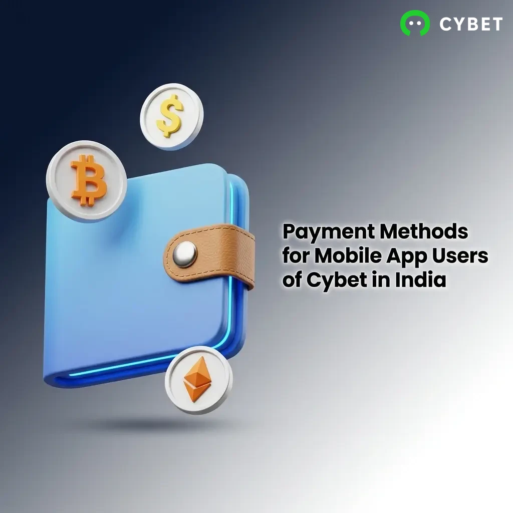 Cybet India mobile app crypto payment methods including Bitcoin, Ethereum, USDT, BNB, Dogecoin, Solana and more